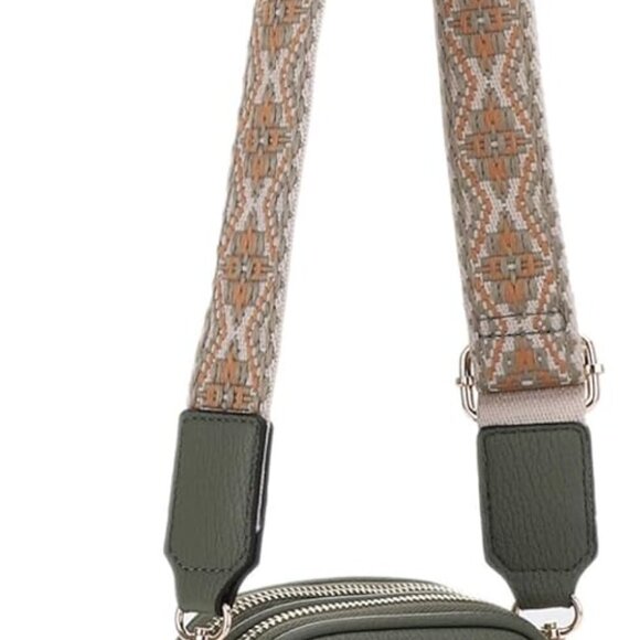 Small Crossbody Bag for Women, Triple Compartment Shoulder Bag with Double Strap - Picture 1 of 8